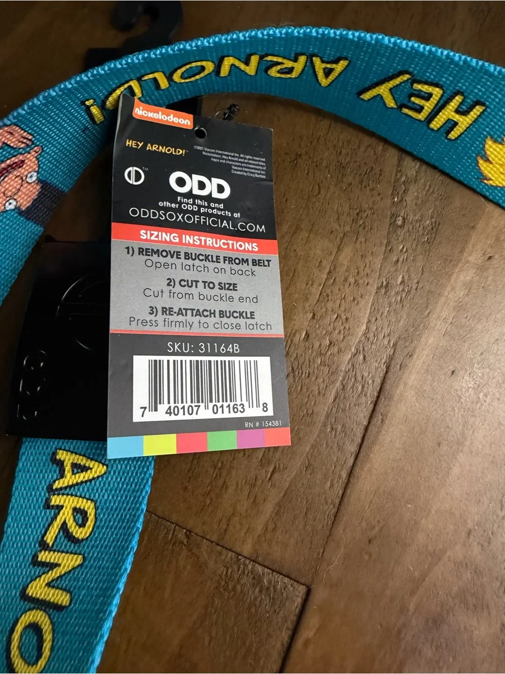 ODD Hey Arnold Reversible Adjustable Webbed Belt Blue One Size Buckle
